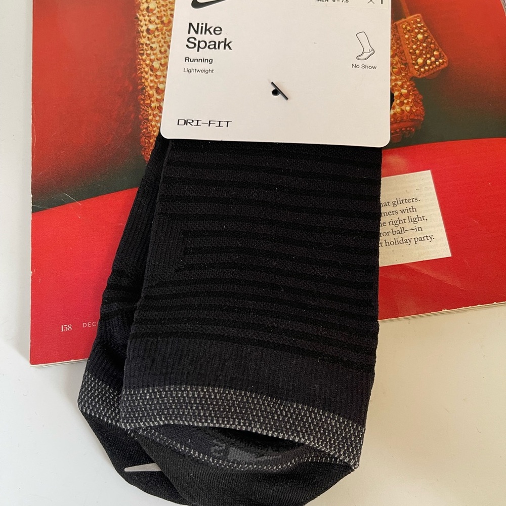 New Nike Spark Black Athletic Running Socks